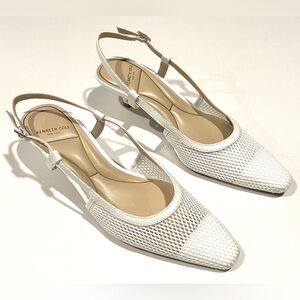 Kenneth Cole New York Martha Mesh Kitten Slingback Pumps size 7
